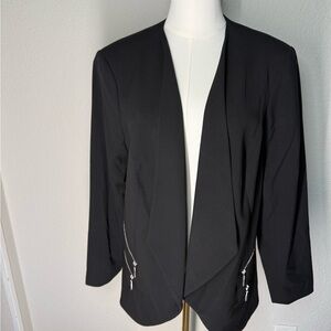 Vince Camuto Black Blazer with Silver Zipper Details